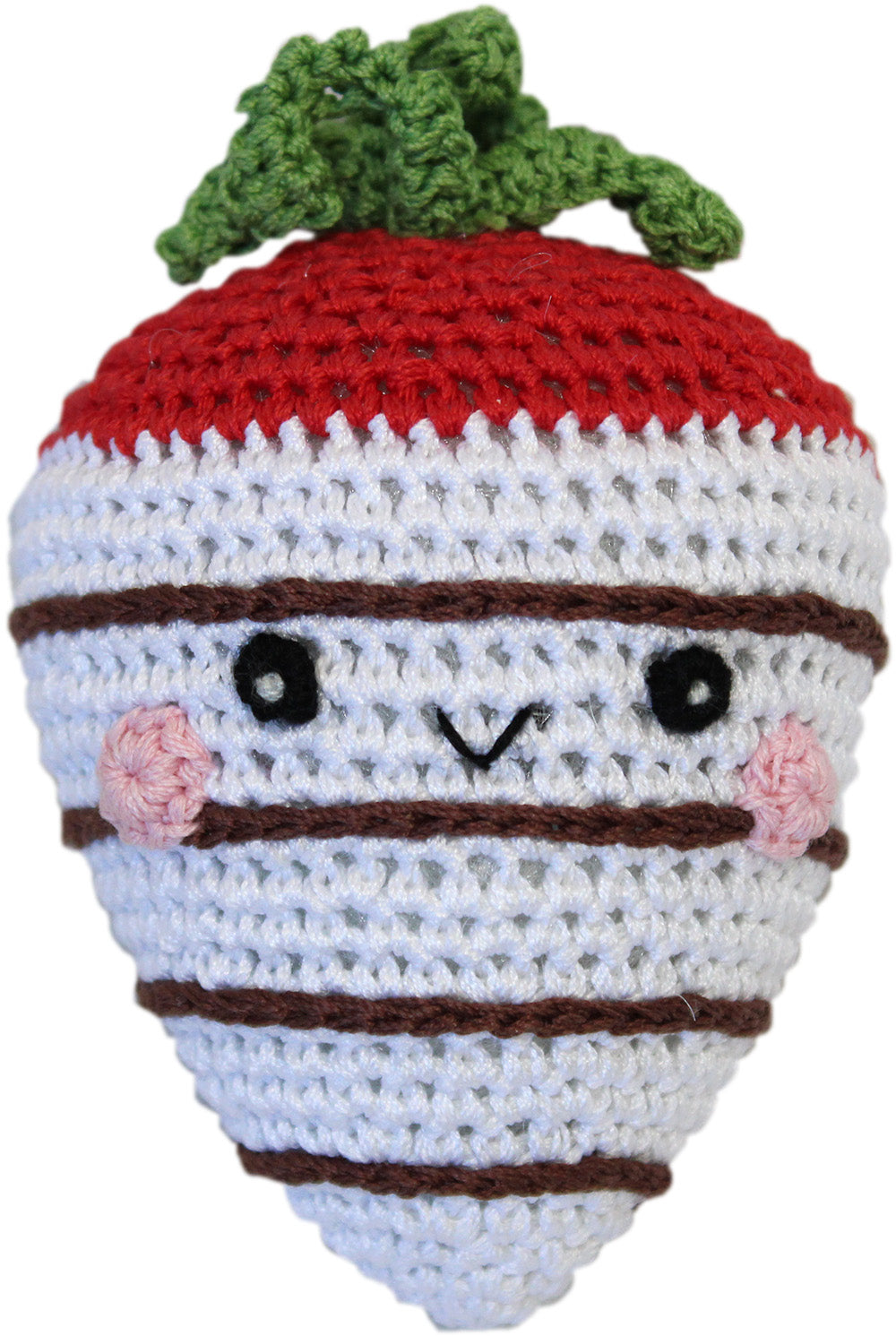 White ChocStrawberry Crocheted Knit Knack Pet Toy