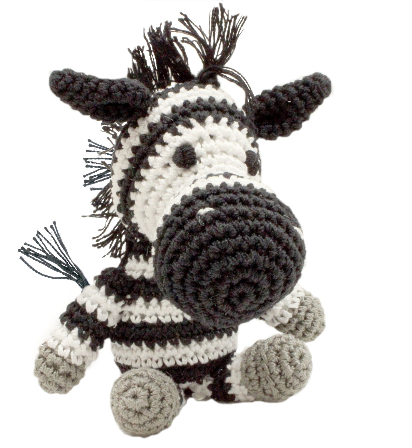Zebra Crocheted Knit Knack Pet Toy