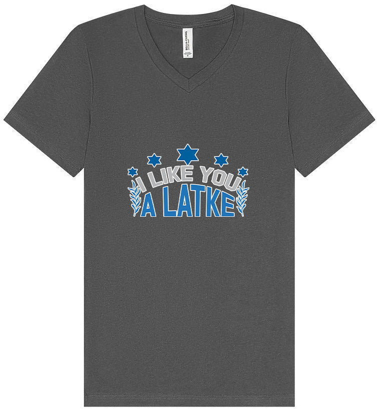 I Like You A Latke Unisex V-Neck Shirt