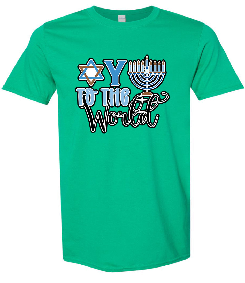 Oy To The World Adult Gildan Soft Shirt