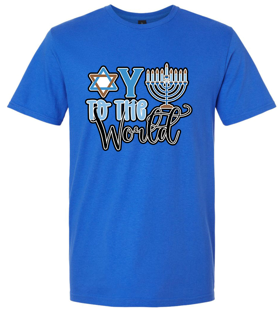 Oy To The World Adult Gildan Soft Shirt