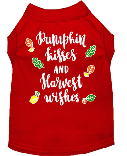 Pet Dog and Cat Shirt Screen Printed, "Pumpkin Kisses & Harvest Wishes"