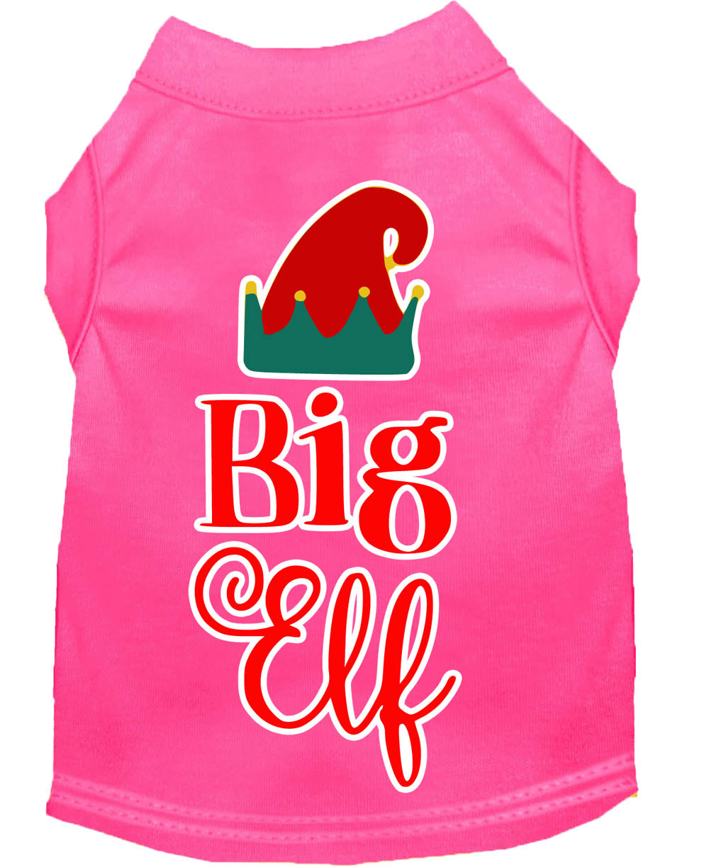 Christmas Pet Shirt Screen Printed, "Big Elf"