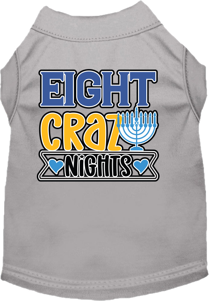 Hanukkah Pet Dog and Cat Shirt Screen Printed, "Eight Crazy Nights"