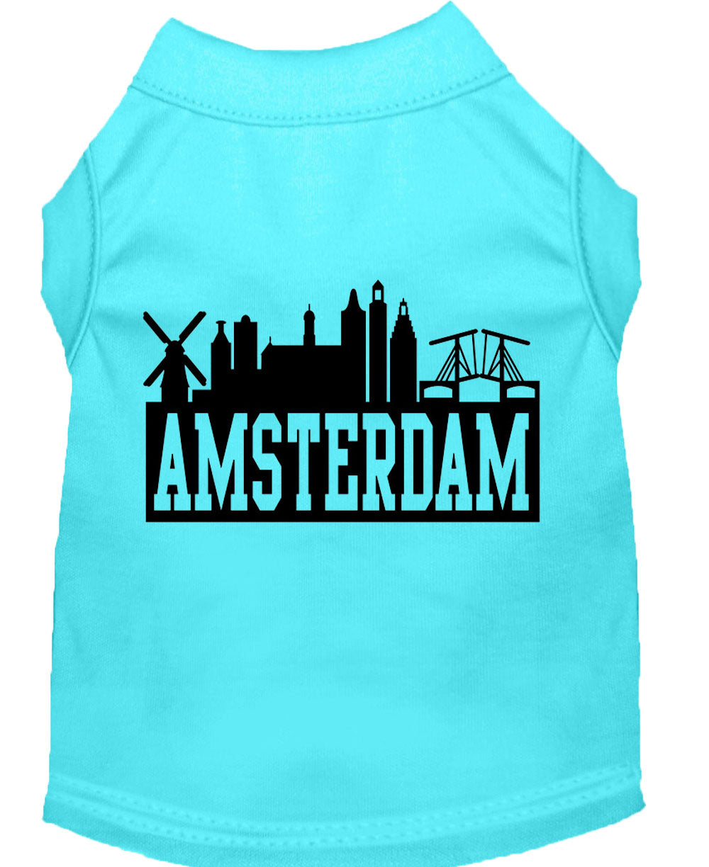 Pet Dog & Cat Shirt Screen Printed, "Amsterdam Skyline"