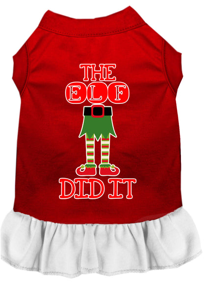 Christmas Pet Dress Screen Printed, "The Elf Did It"