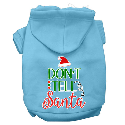 Christmas Pet Hoodie, "Don't Tell Santa"