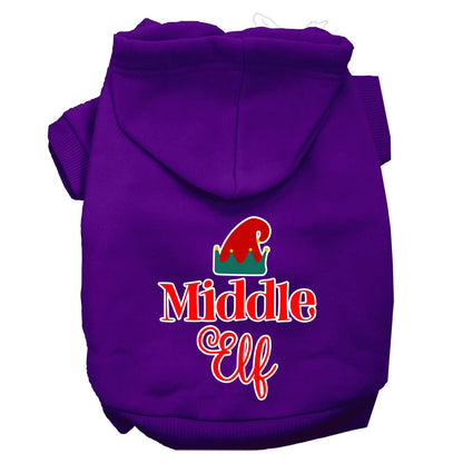Christmas Pet Hoodie Screen Printed, "Middle Elf"