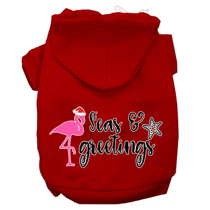 Christmas Pet Hoodie Screen Printed, "Seas & Greetings"