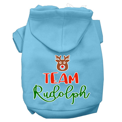 Christmas Pet Hoodie Screen Printed, "Team Rudolph"