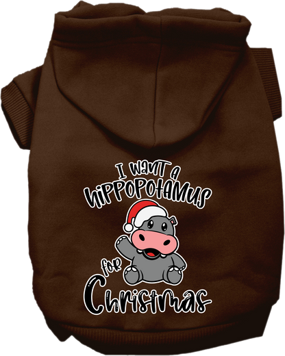 Christmas Pet Hoodie "I Want A Hippopotamus For Christmas"