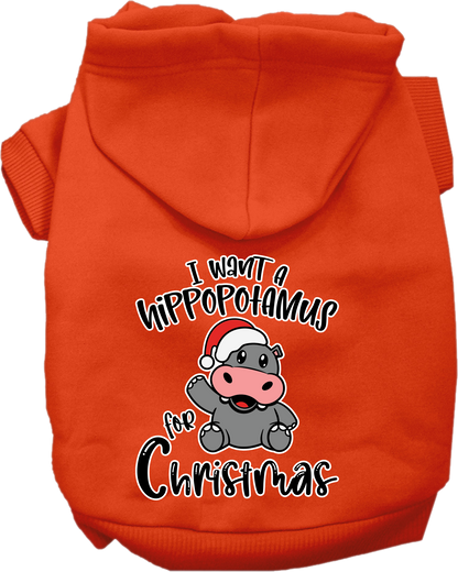 Christmas Pet Hoodie "I Want A Hippopotamus For Christmas"