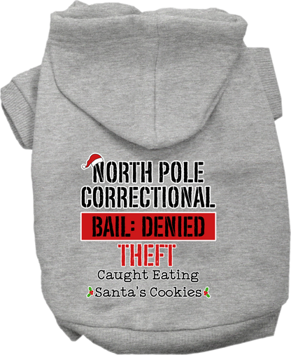 Christmas Pet Hoodie Screen Printed, "North Pole Correctional"