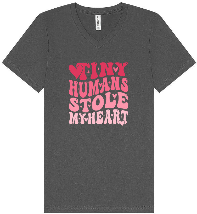 Tiny Humans Stole My Heart Unisex V-Neck Shirt