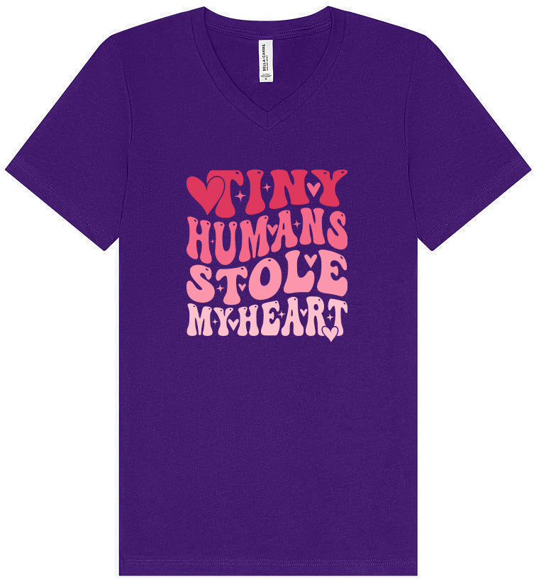 Tiny Humans Stole My Heart Unisex V-Neck Shirt