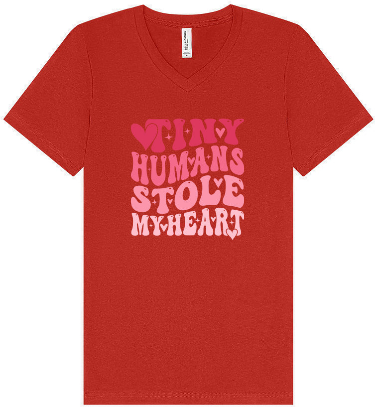 Tiny Humans Stole My Heart Unisex V-Neck Shirt