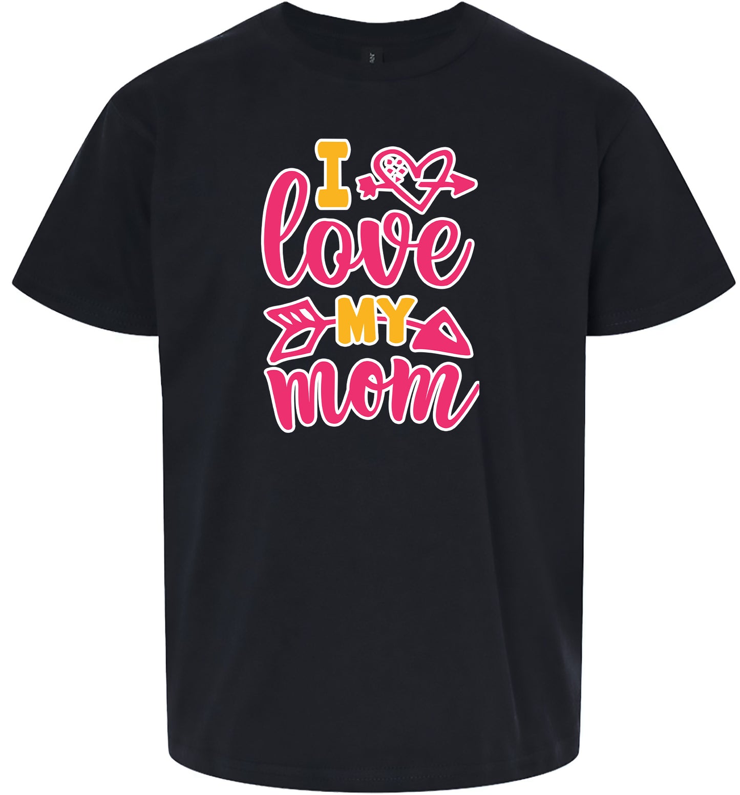 Pink I Love My Mom Children's Gildan Soft Shirt