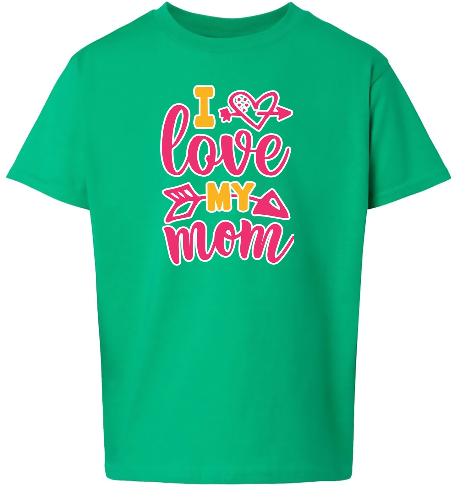 Pink I Love My Mom Children's Gildan Soft Shirt