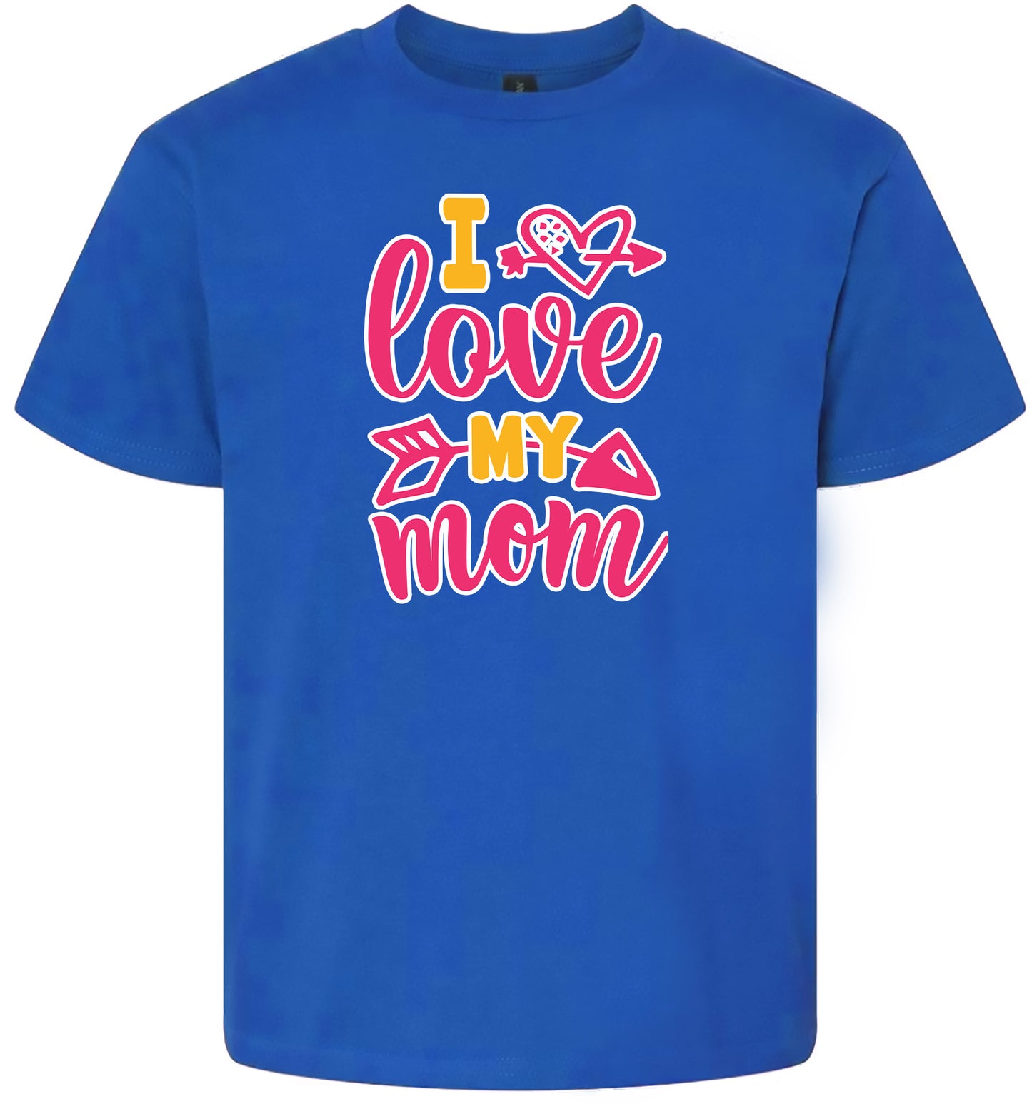 Pink I Love My Mom Children's Gildan Soft Shirt