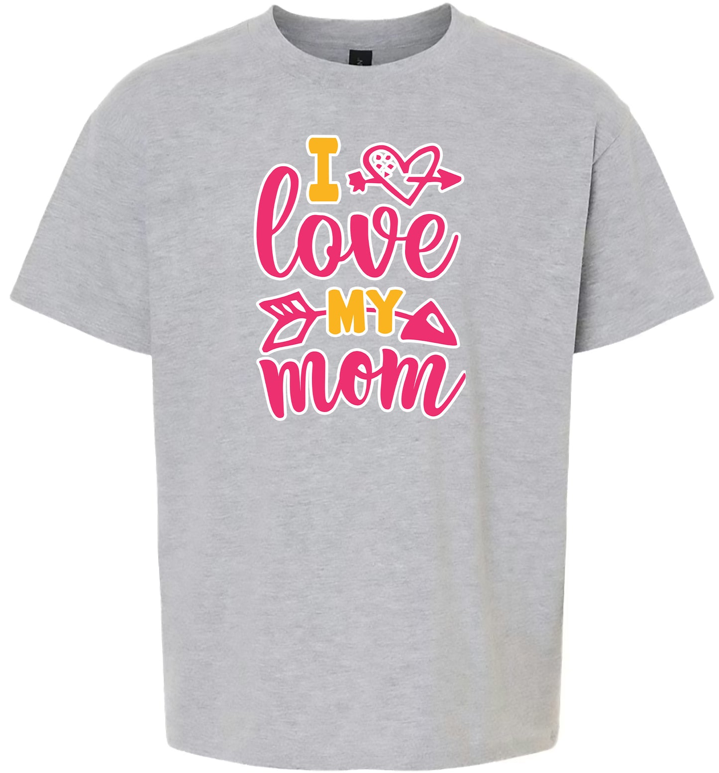 Pink I Love My Mom Children's Gildan Soft Shirt