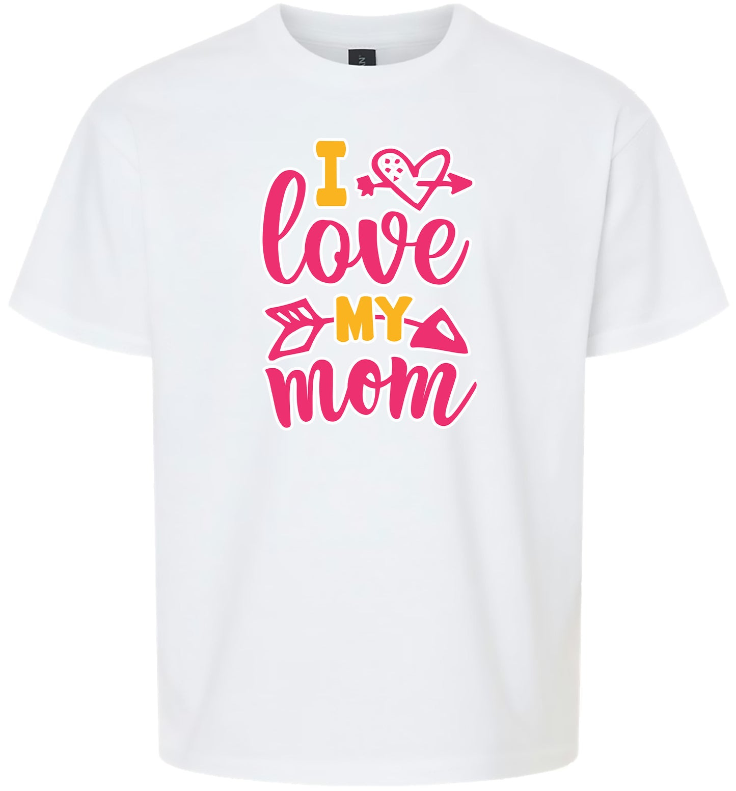 Pink I Love My Mom Children's Gildan Soft Shirt