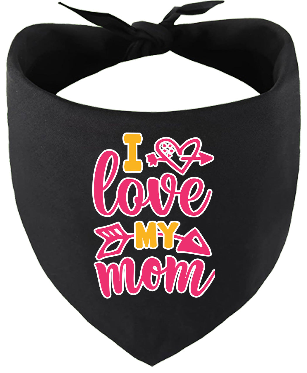 Pink I Love My Mom Pet Bandana