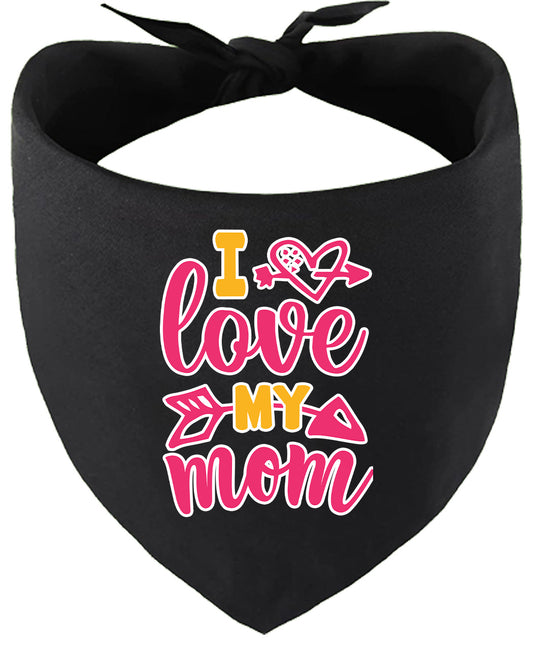 Pink I Love My Mom Pet Bandana