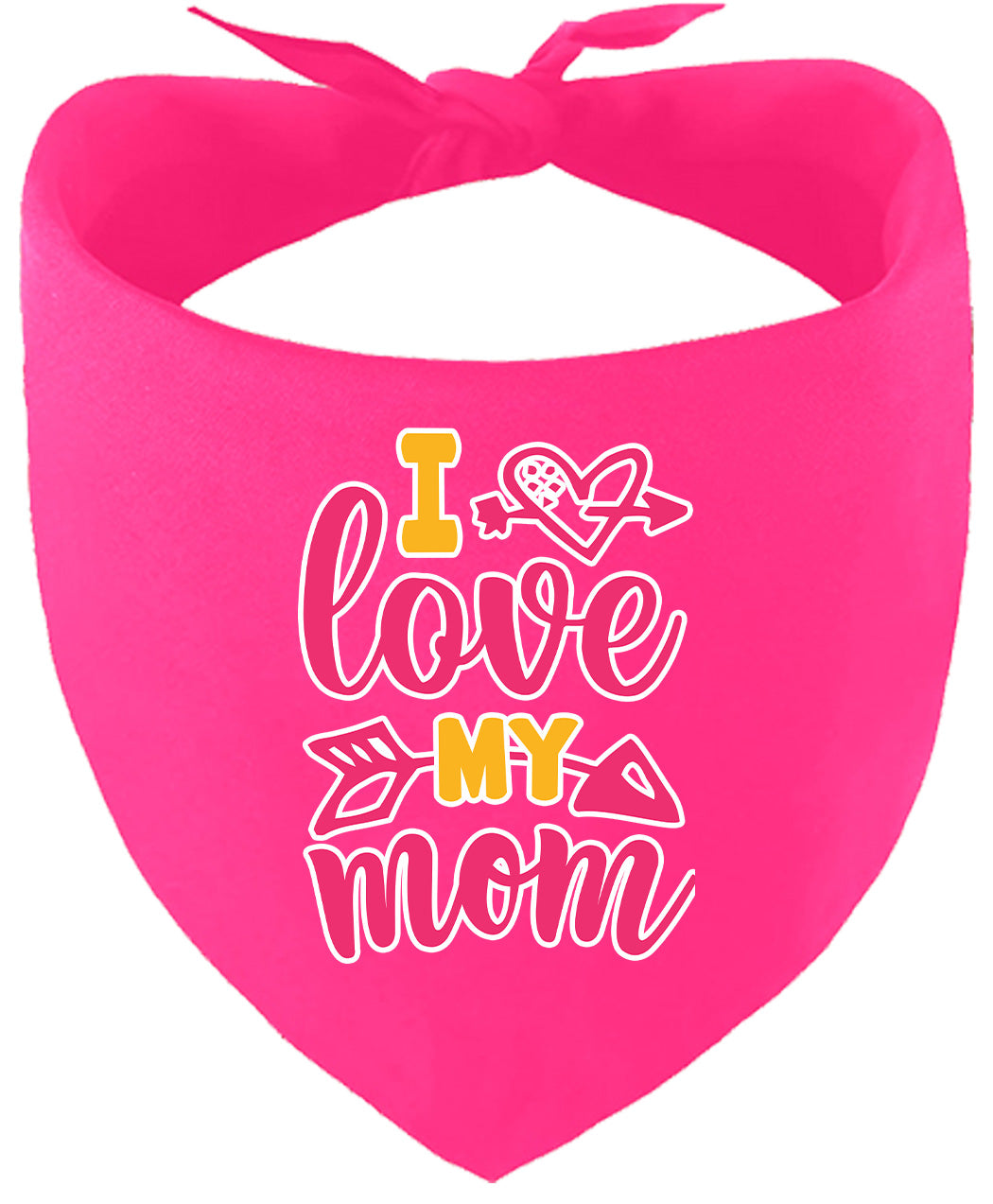 Pink I Love My Mom Pet Bandana
