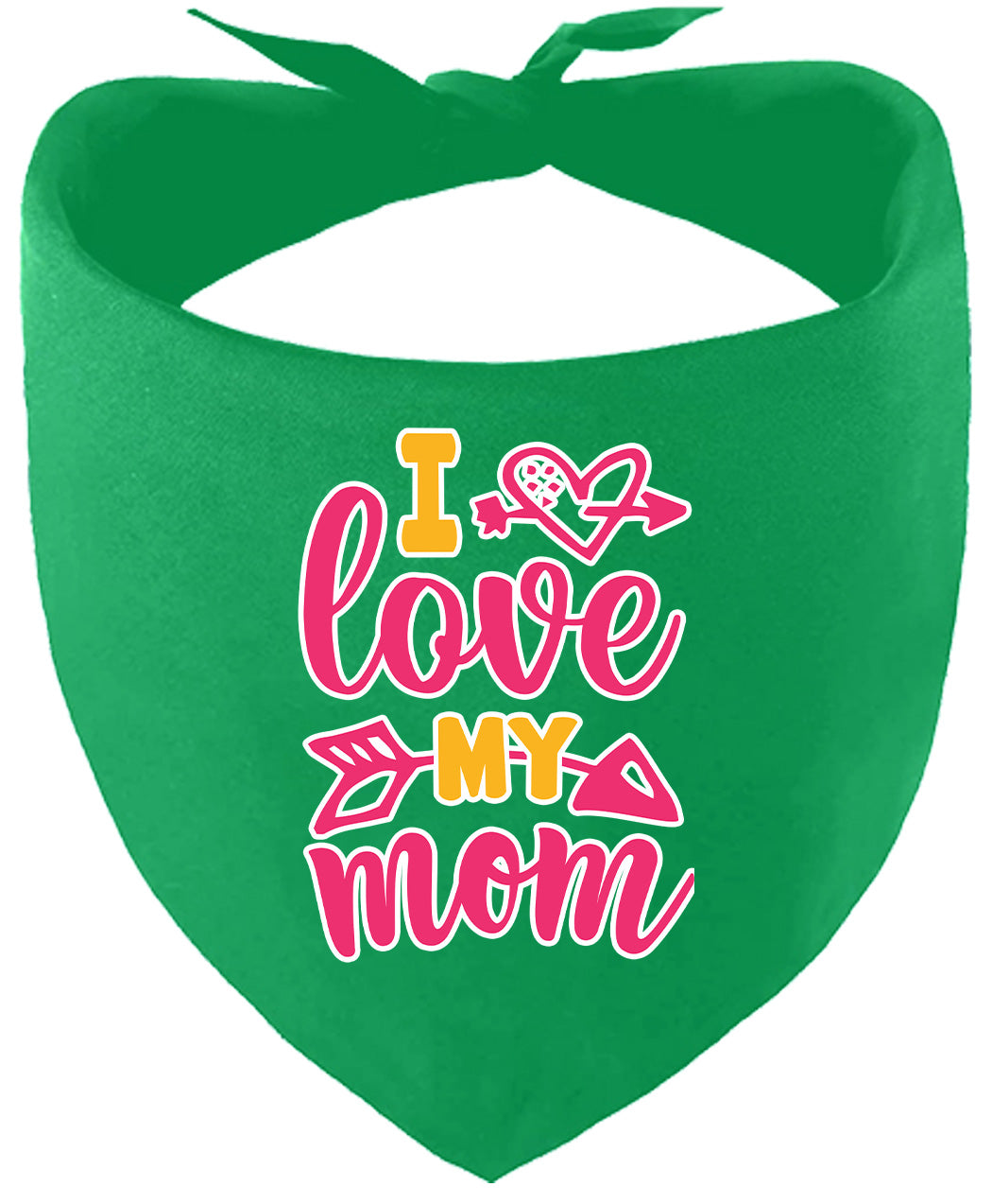 Pink I Love My Mom Pet Bandana