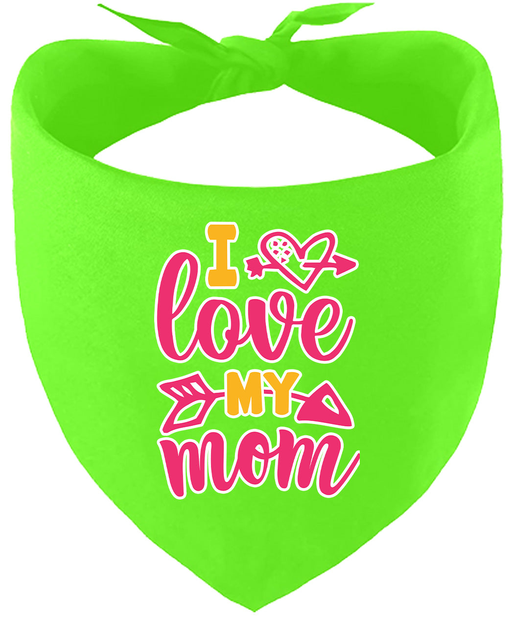 Pink I Love My Mom Pet Bandana