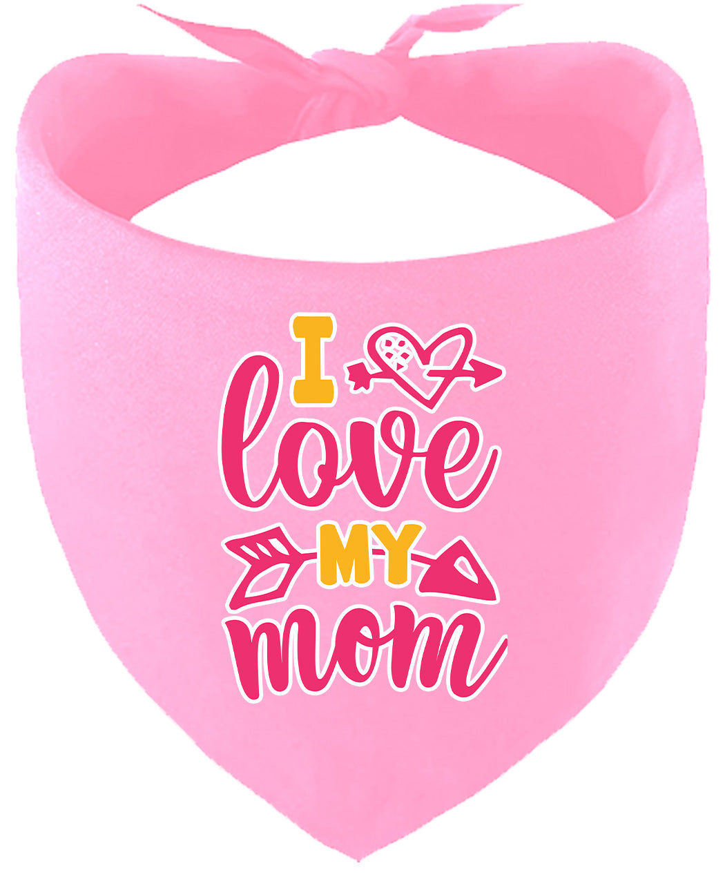 Pink I Love My Mom Pet Bandana