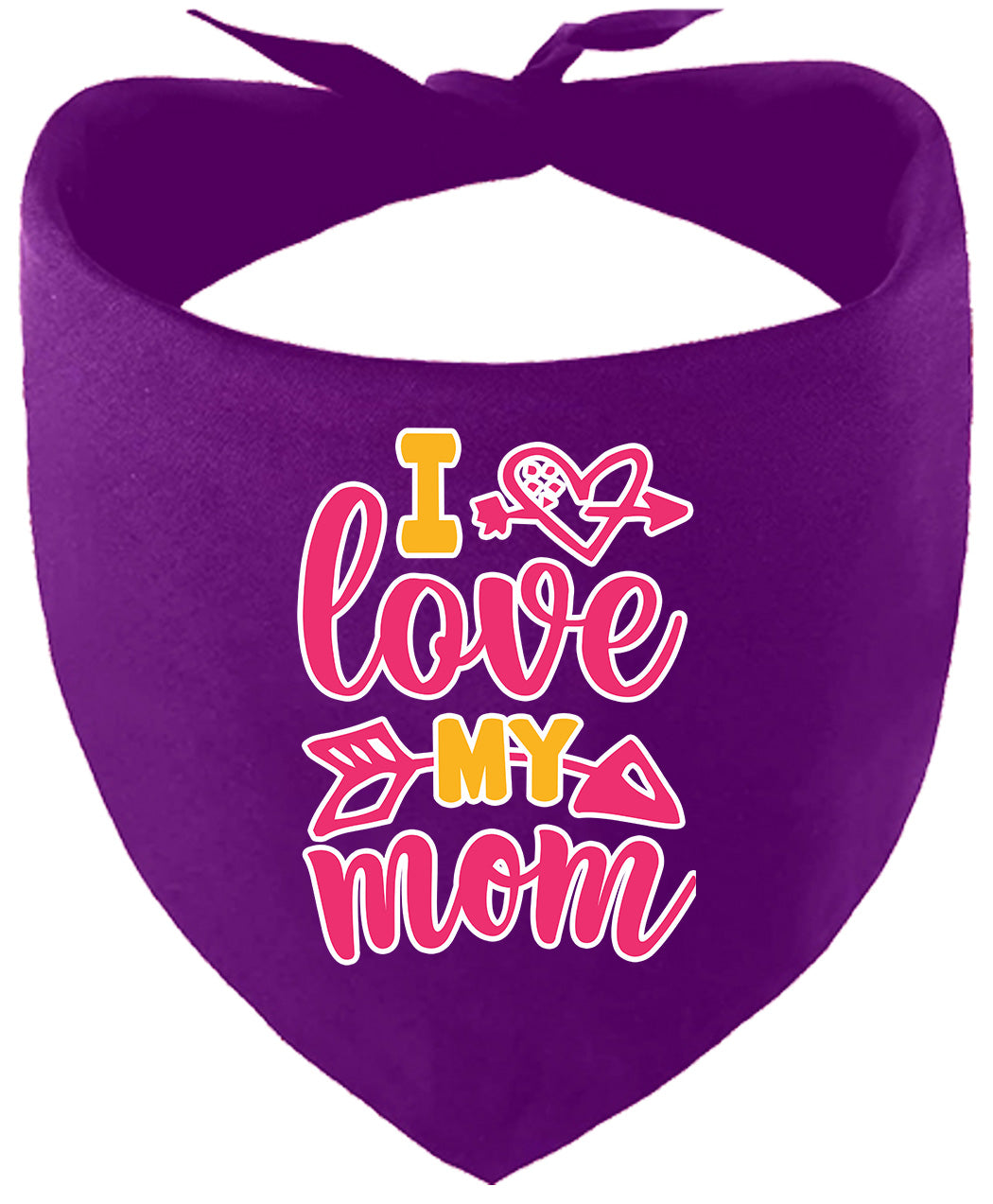 Pink I Love My Mom Pet Bandana