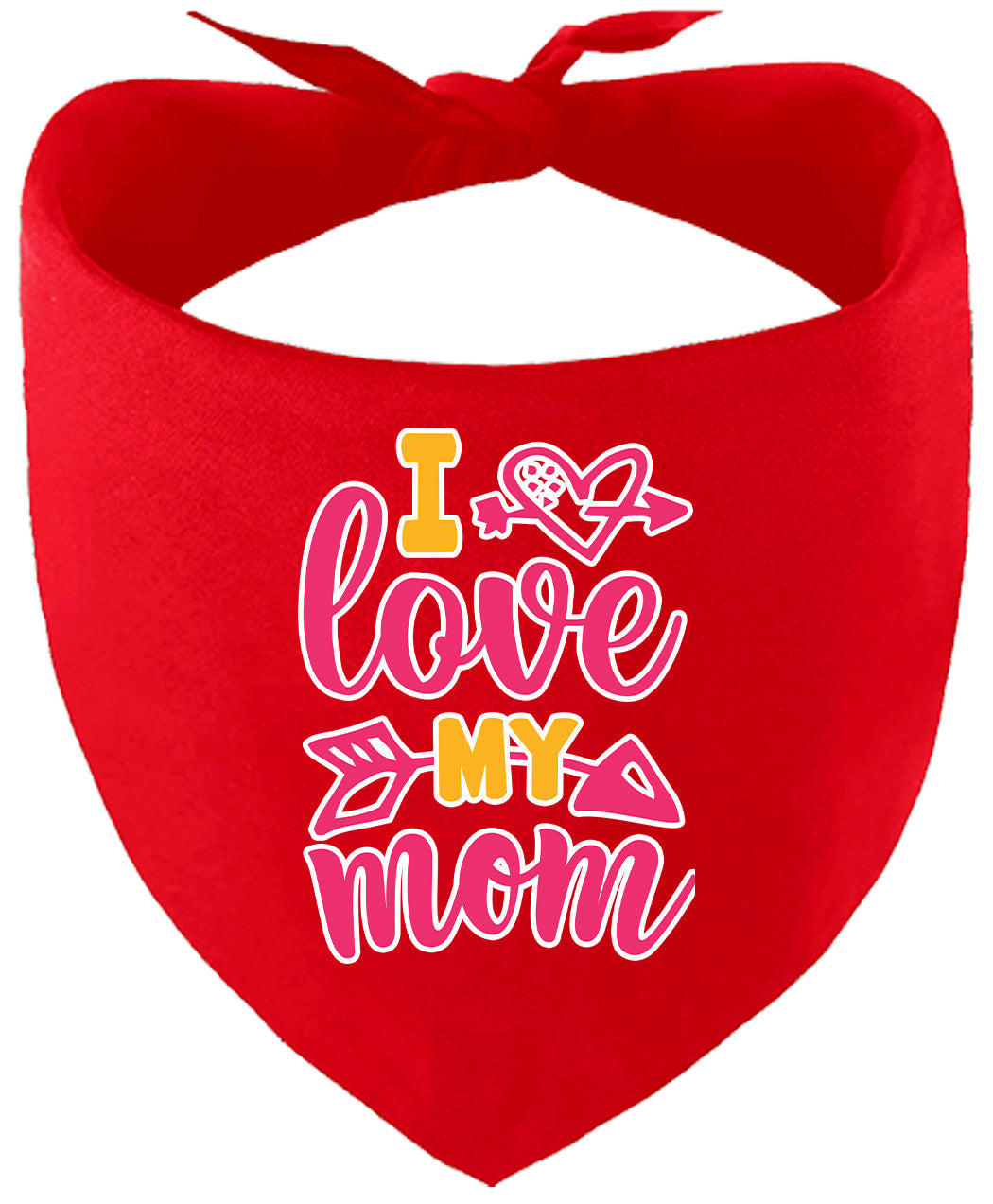 Pink I Love My Mom Pet Bandana