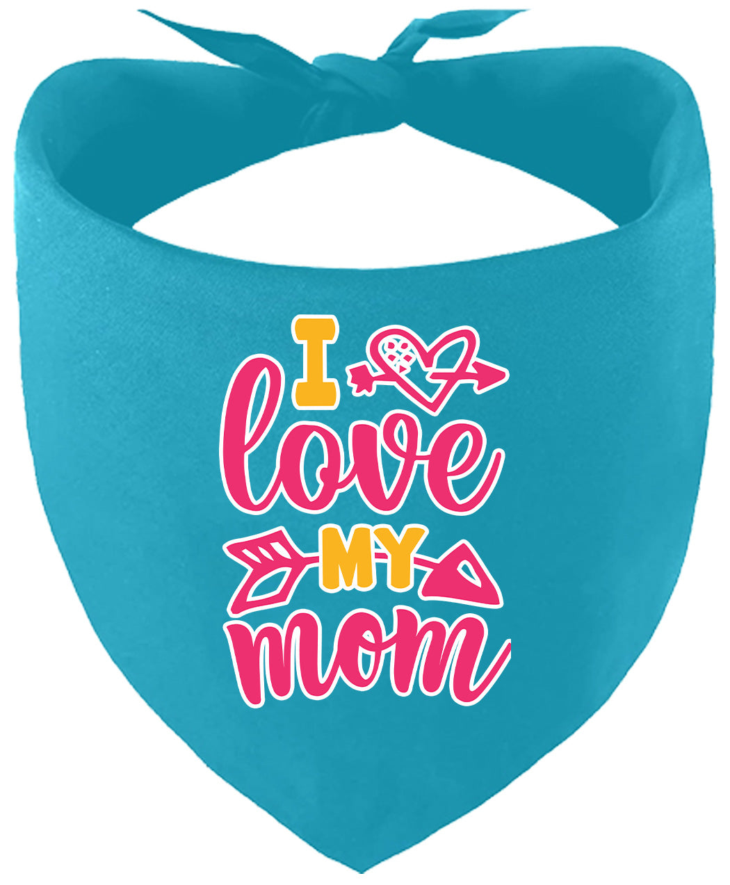 Pink I Love My Mom Pet Bandana