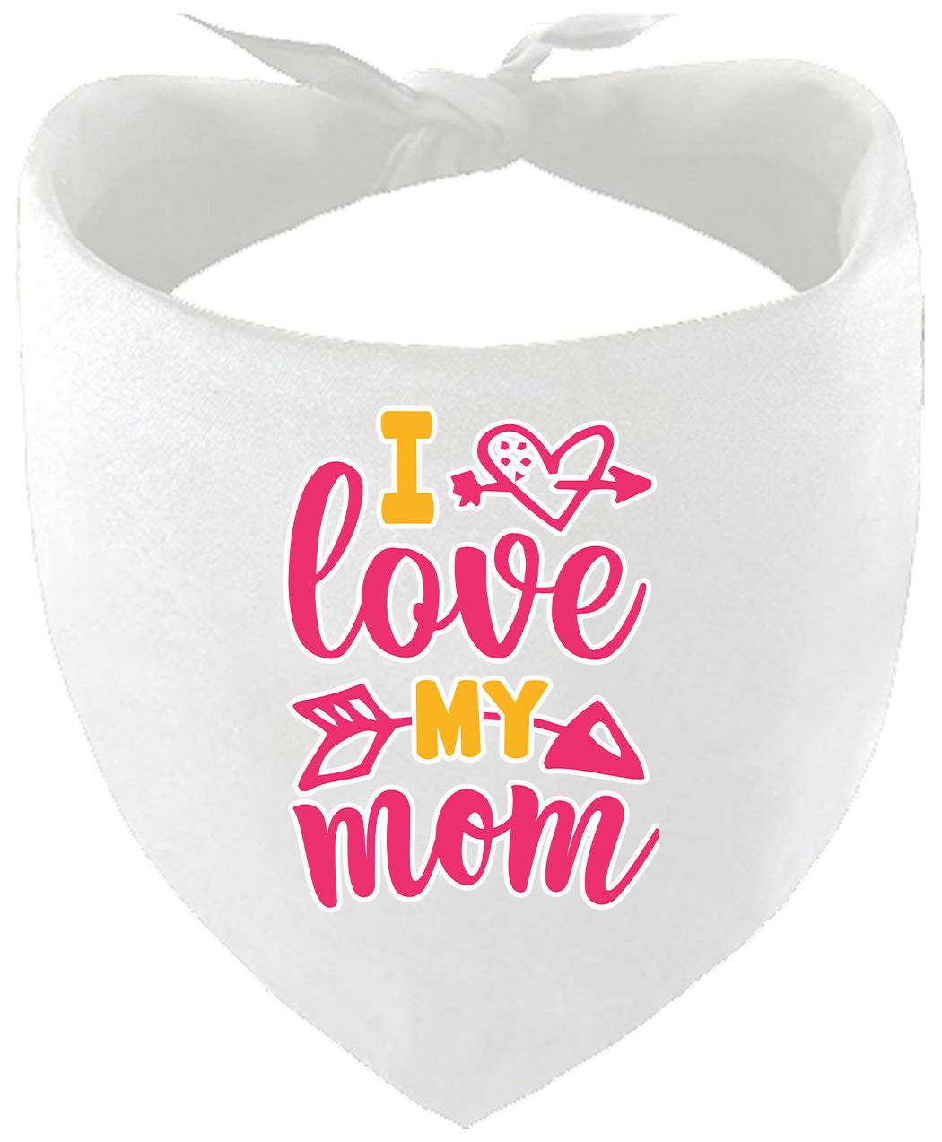 Pink I Love My Mom Pet Bandana