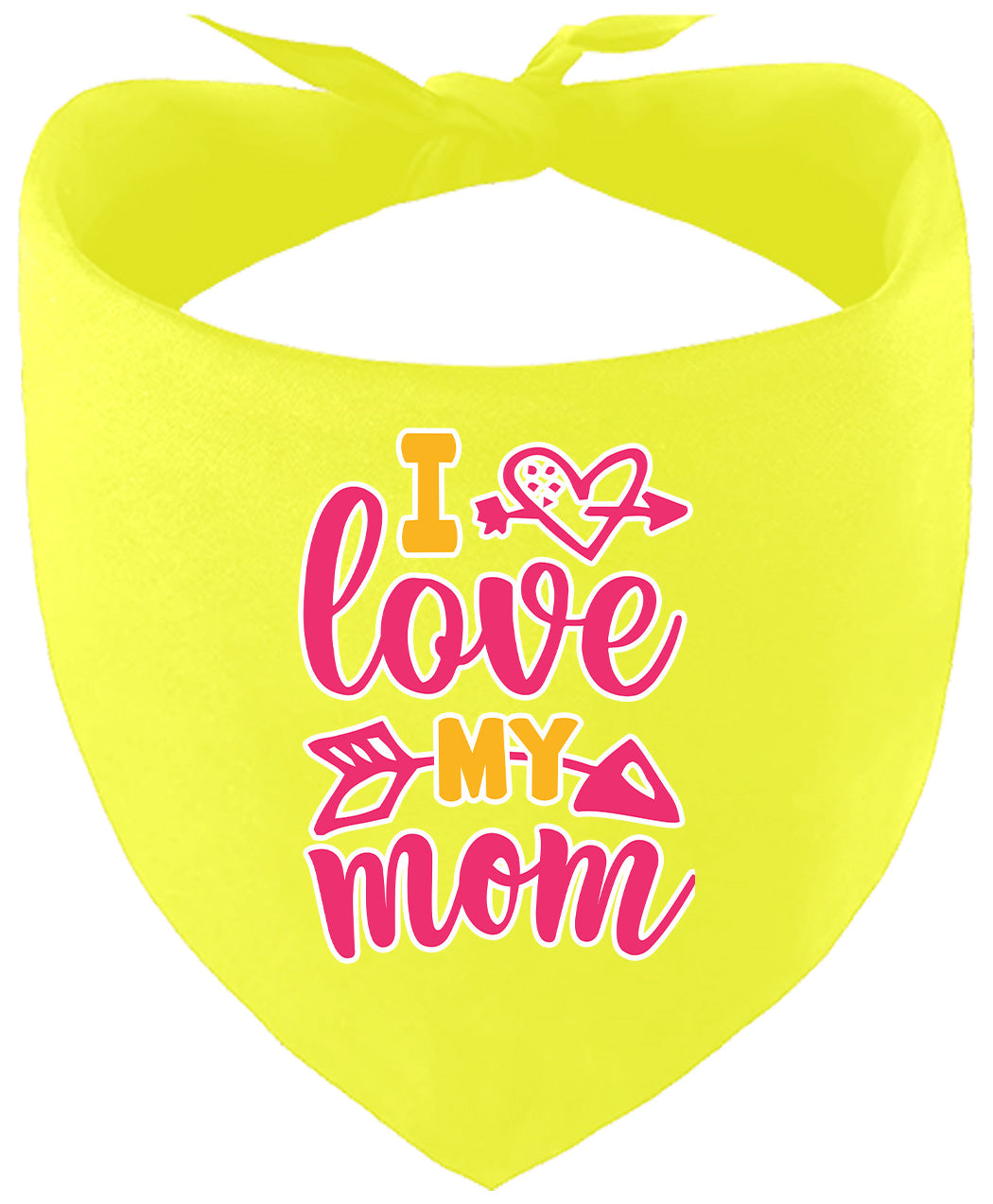 Pink I Love My Mom Pet Bandana