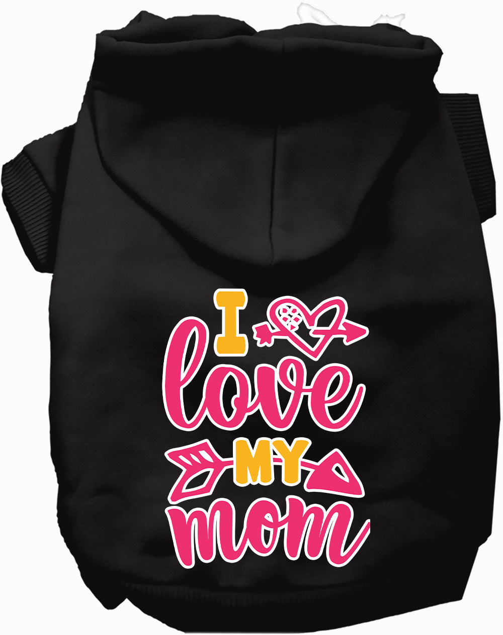 Pink I Love My Mom Pet Hoodie