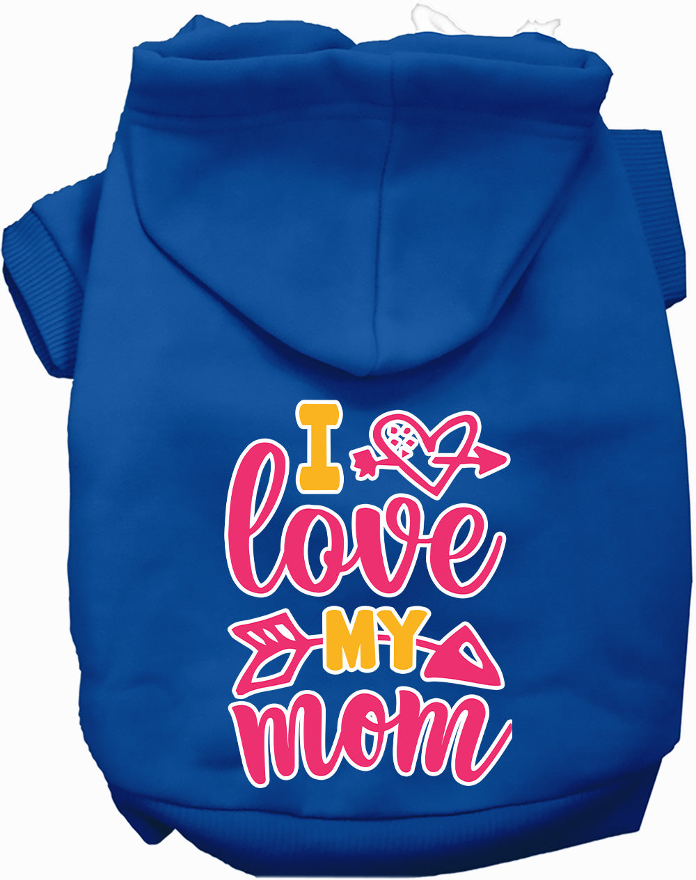 Pink I Love My Mom Pet Hoodie