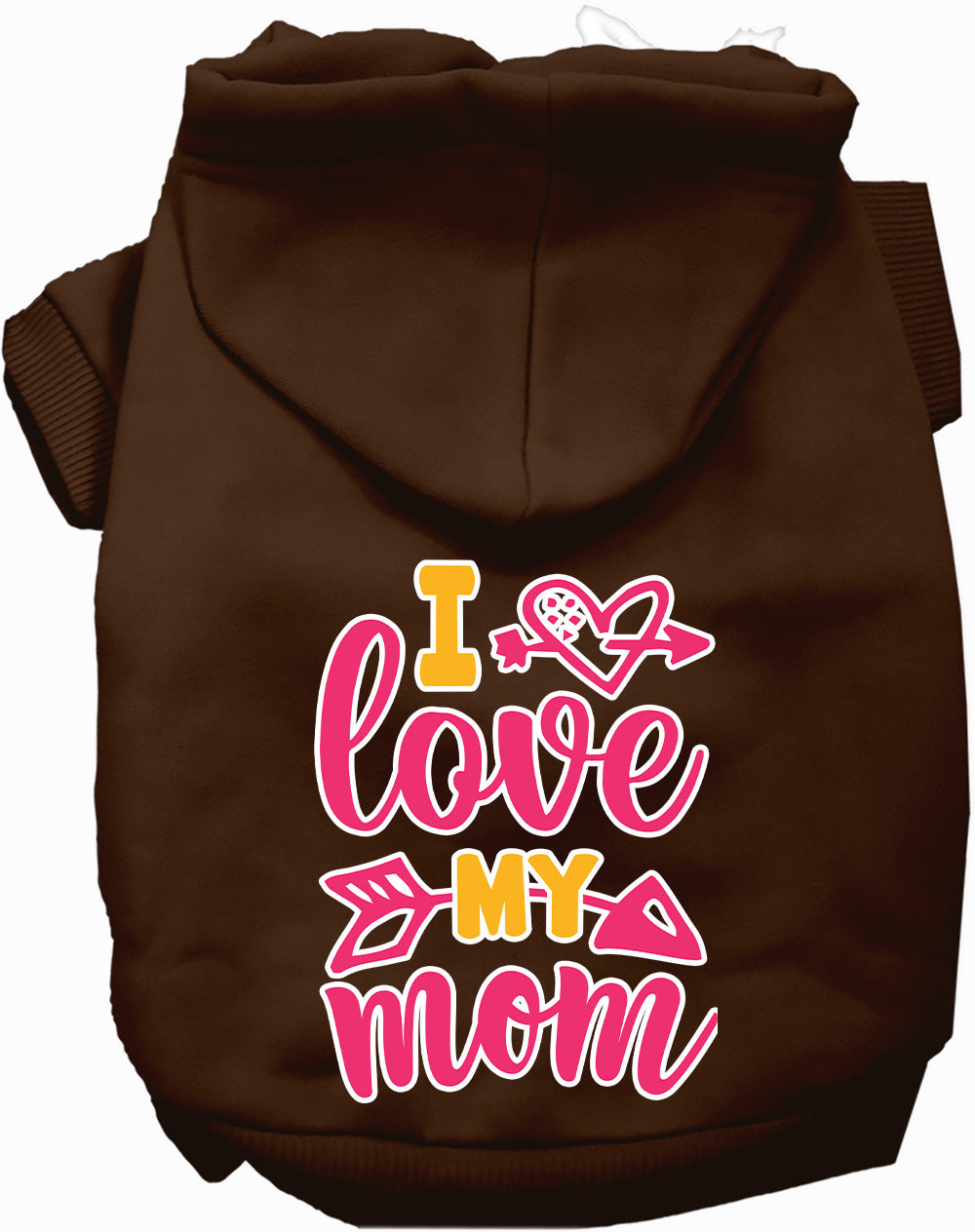 Pink I Love My Mom Pet Hoodie