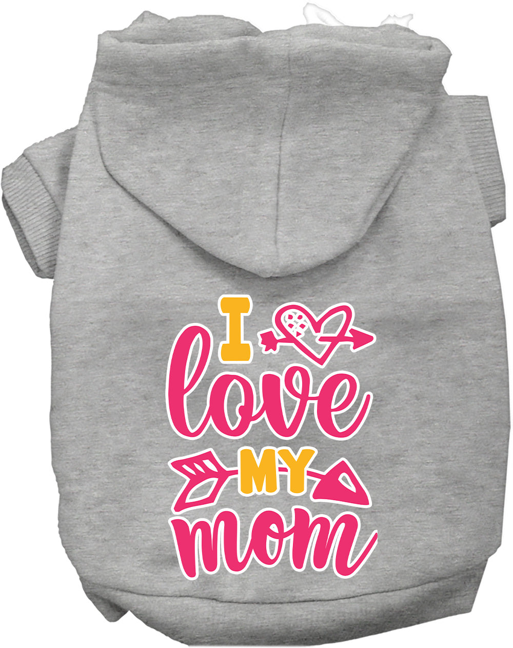 Pink I Love My Mom Pet Hoodie