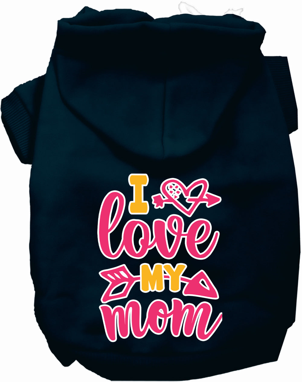 Pink I Love My Mom Pet Hoodie