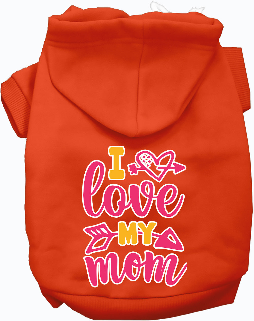 Pink I Love My Mom Pet Hoodie