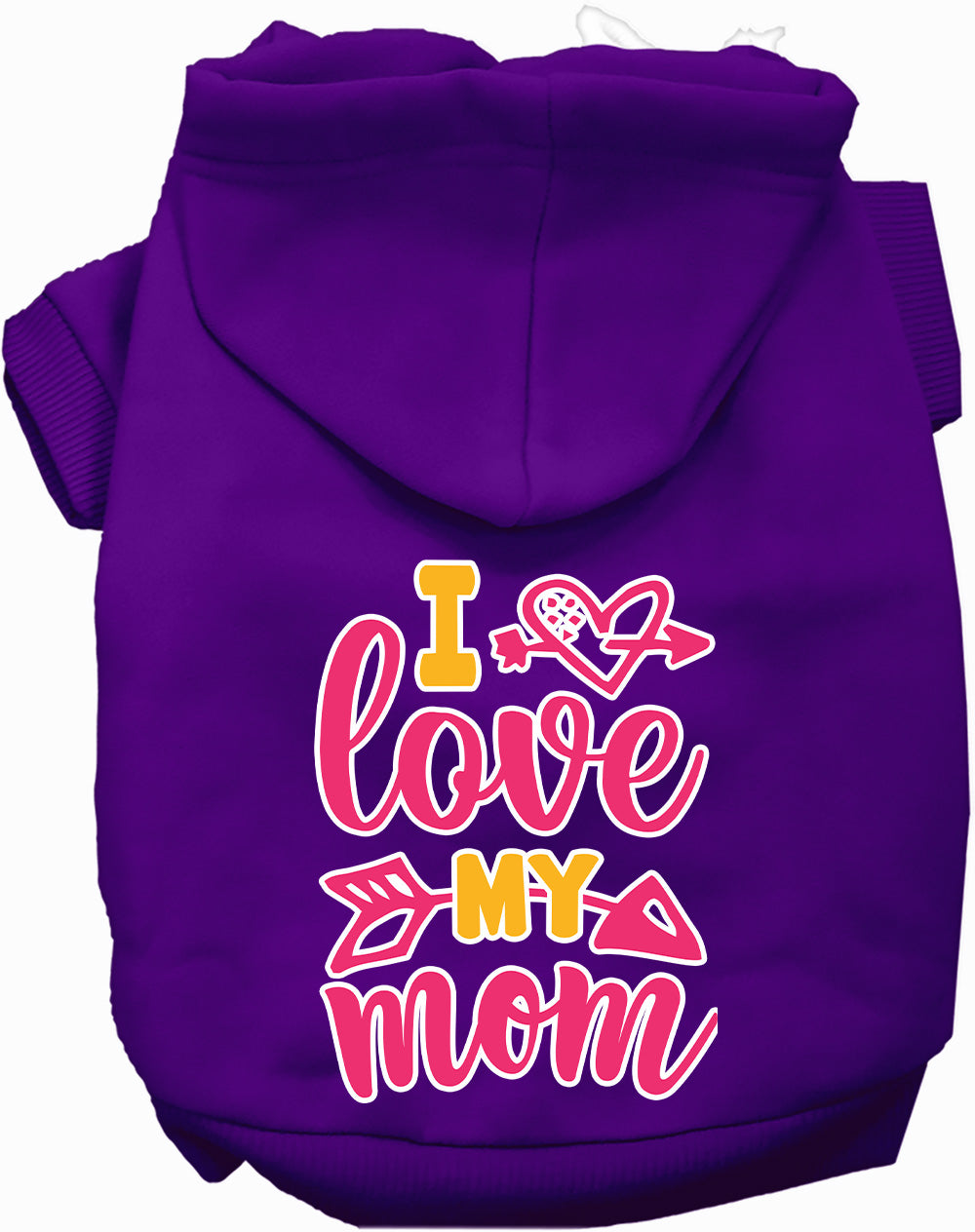 Pink I Love My Mom Pet Hoodie