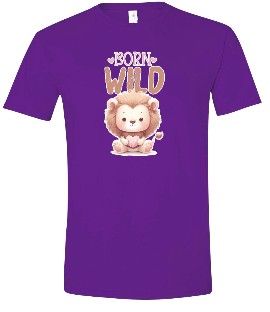 Born Wild Adult Gildan Soft Shirt
