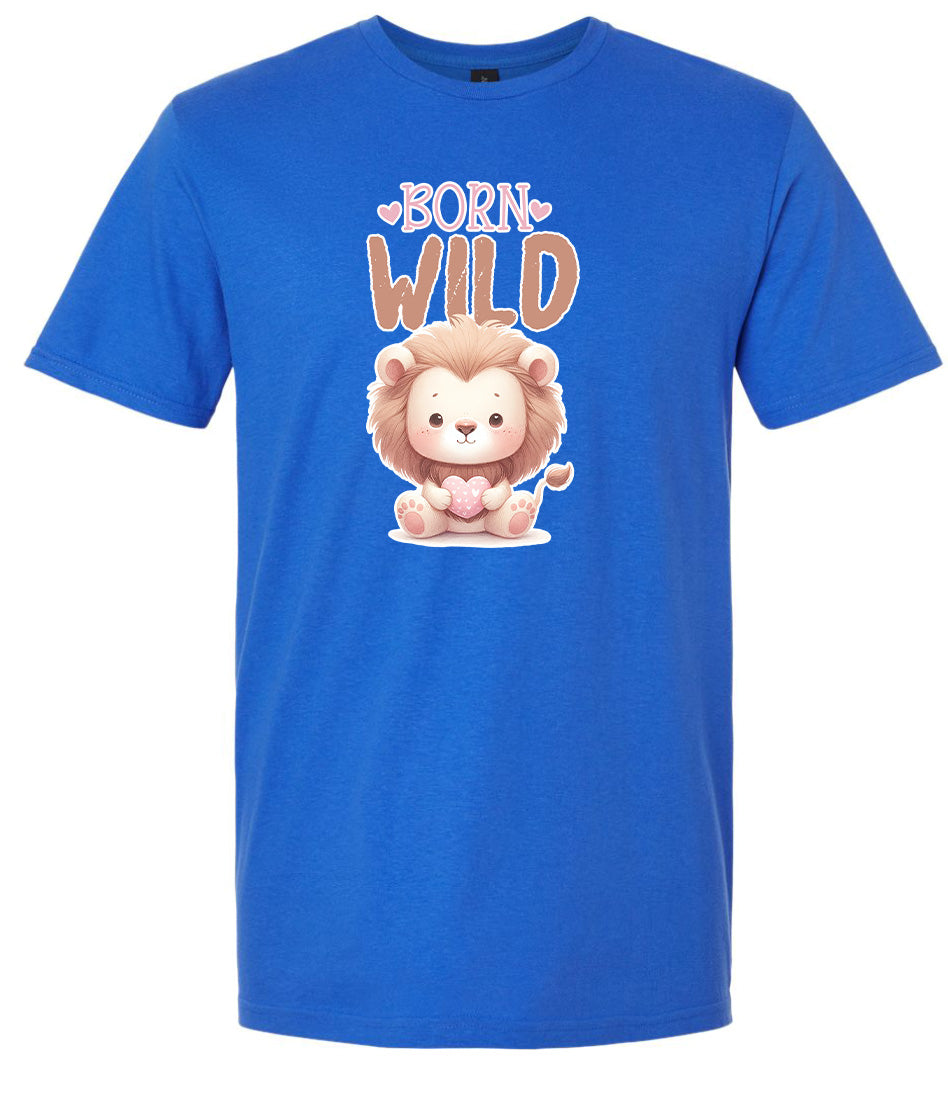 Born Wild Adult Gildan Soft Shirt