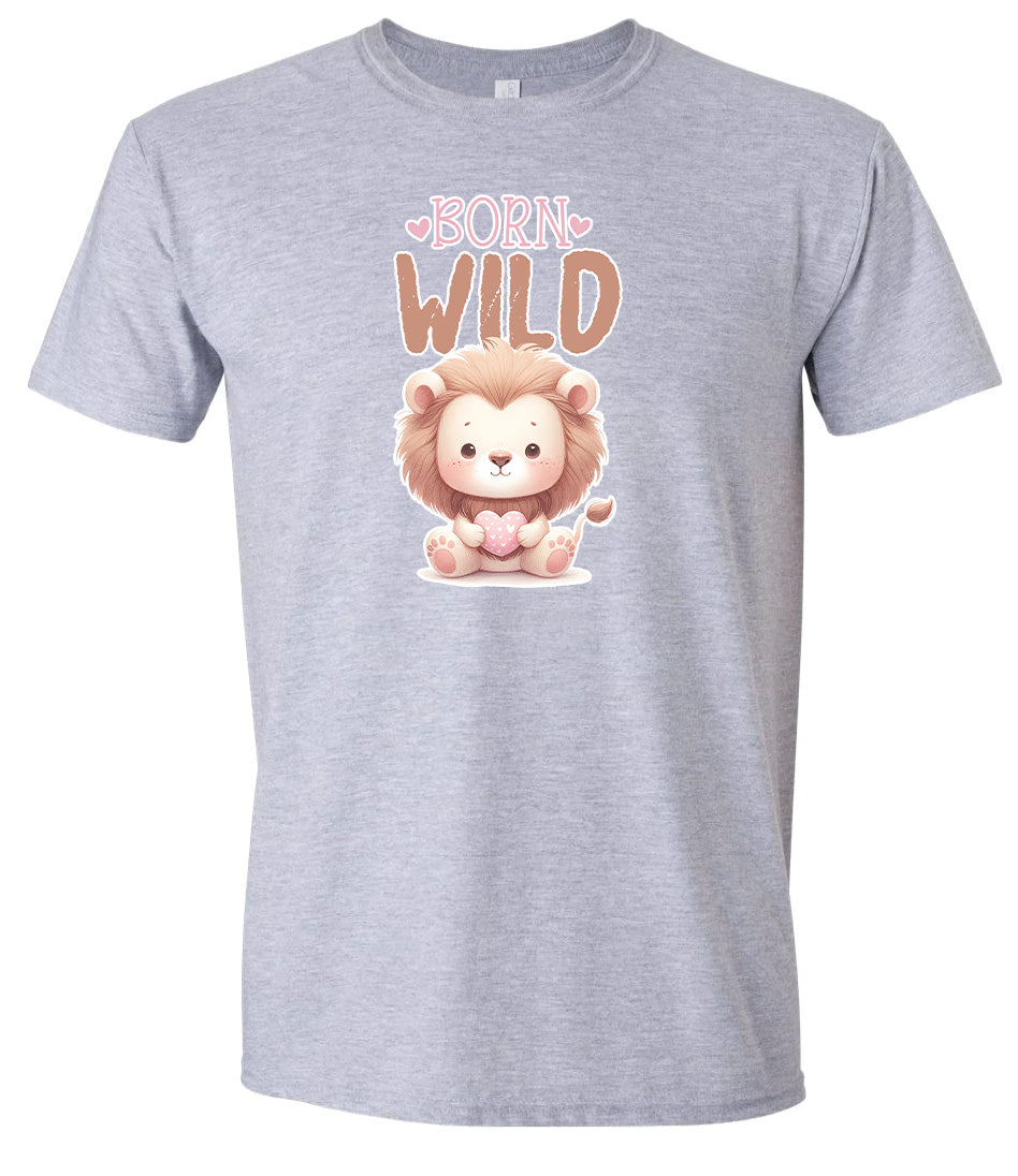 Born Wild Adult Gildan Soft Shirt