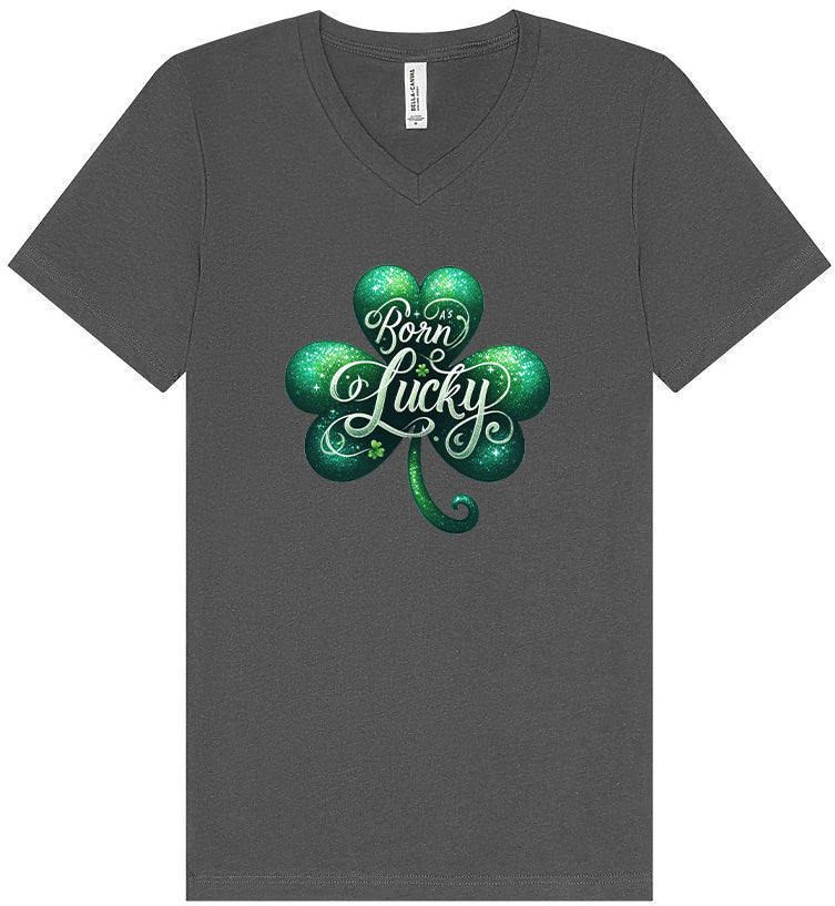 A's Born Lucky Unisex V-Neck Shirt