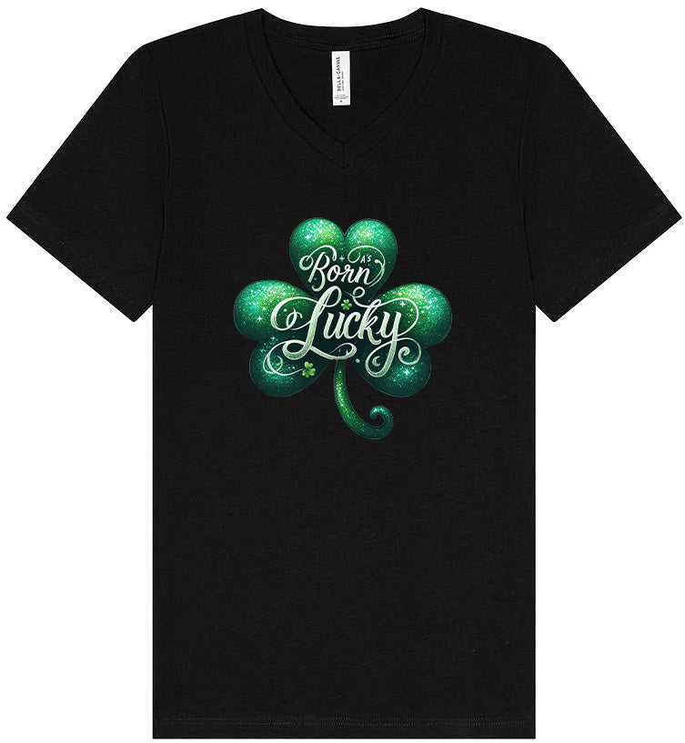 A's Born Lucky Unisex V-Neck Shirt