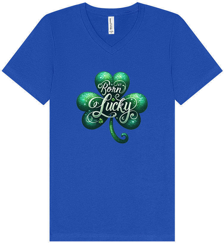 A's Born Lucky Unisex V-Neck Shirt