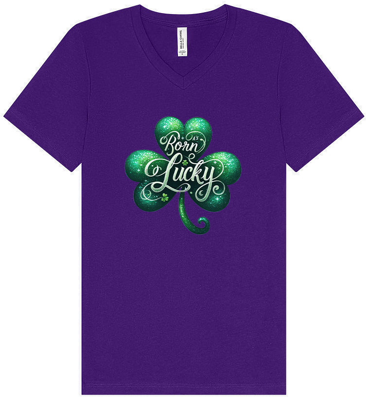 A's Born Lucky Unisex V-Neck Shirt